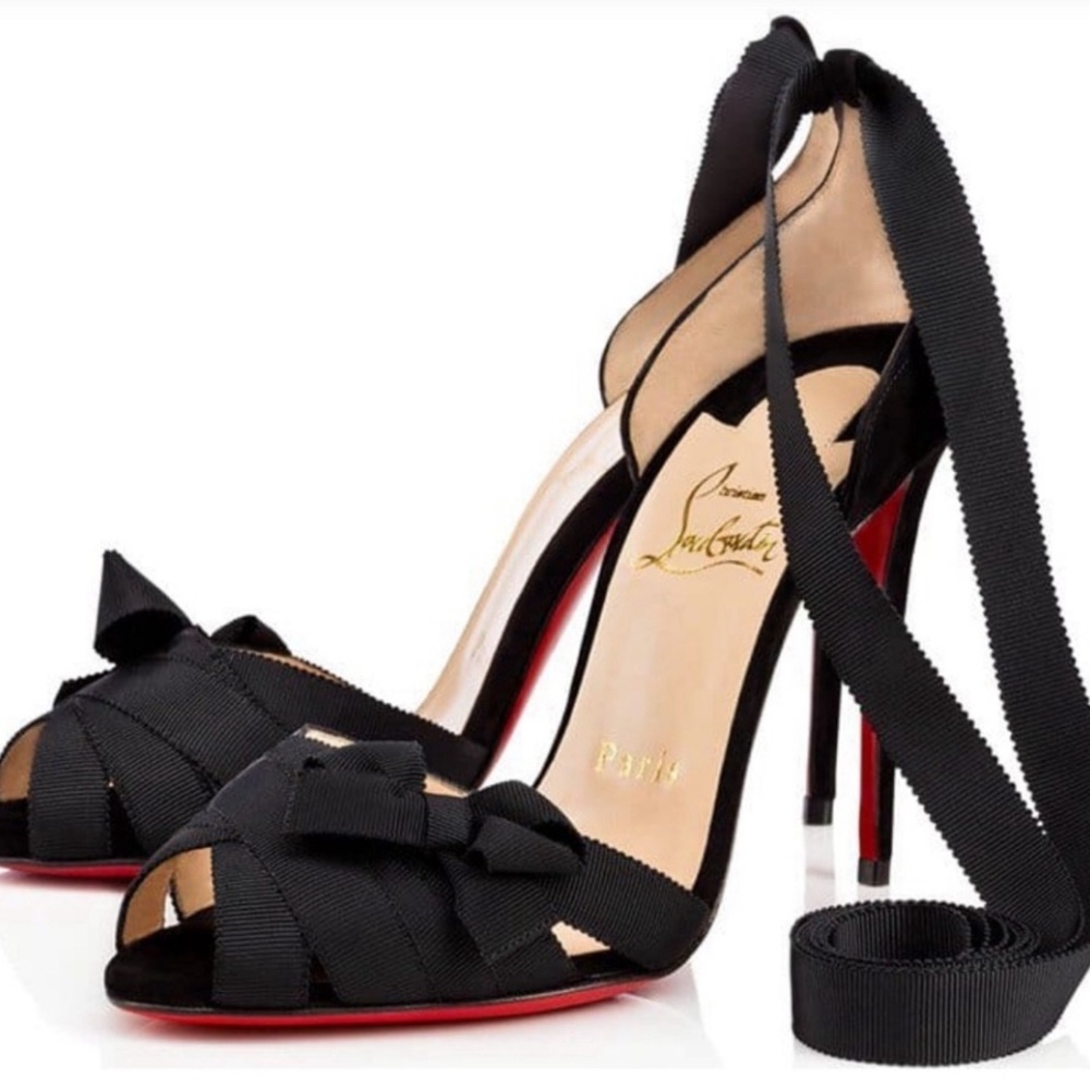 Christian Louboutin black 100 Gg/Veau Velours, Sz 38